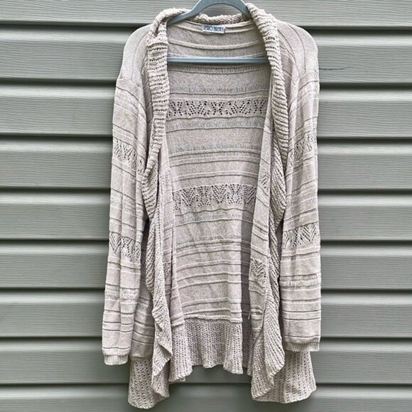 Retro Threads Cream Open-Front Knit Cardigan - Picture 1 of 7